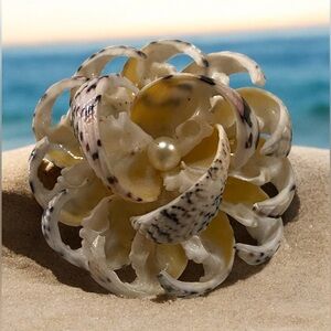 Handmade Flower Shell Brooch